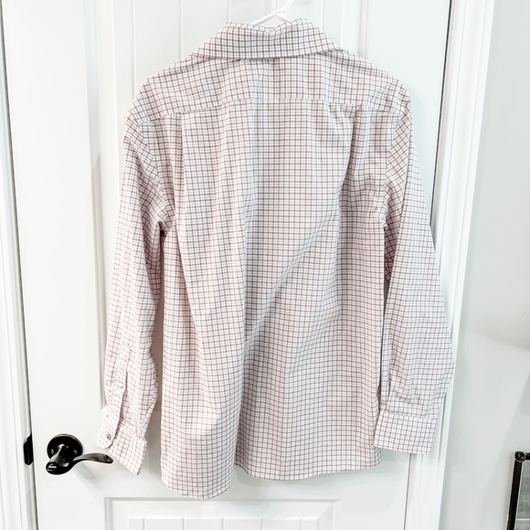 Tommy Hilfiger Red Plaid Collared Long Sleeve Button Down Shirt Size 16.5 - Picture 2 of 7